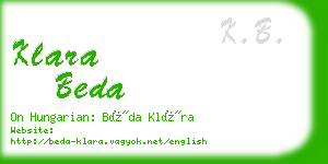 klara beda business card